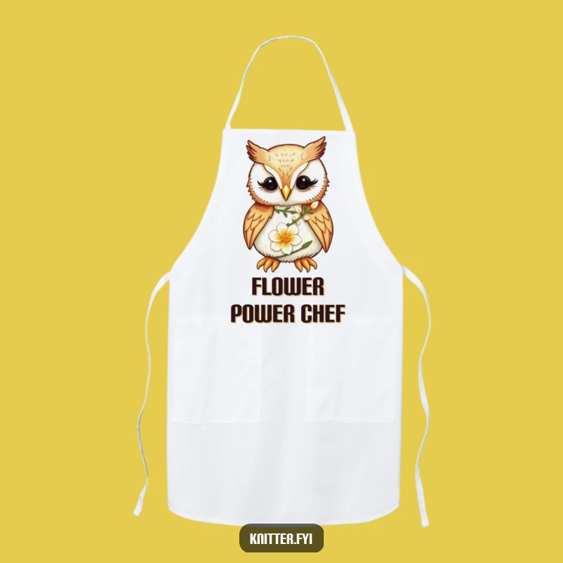 Funny Owl Apron: Embroidery Bird Kitchen Wear, Gift for Crafters