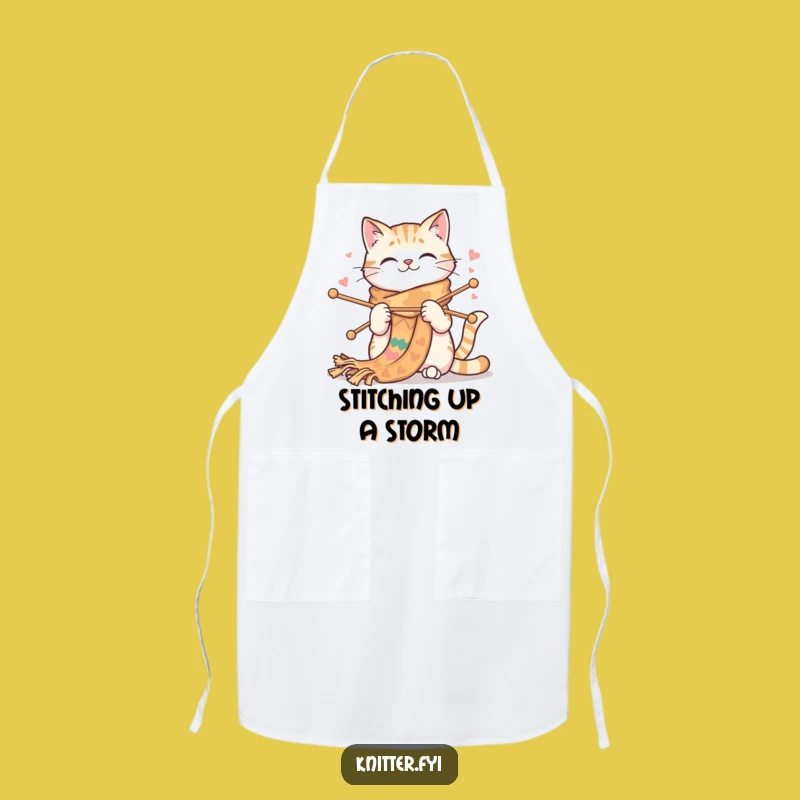 Funny Cat Knitting Apron - Protect Your Clothes with This Hilarious Crafty Feline Style