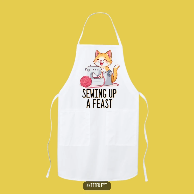 Funny Cat Sewing Apron - Joyful Crafter, Perfect Funny Kitchen Gift