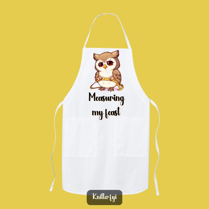 Funny Owl Measuring Fabric Apron - Precise Kitchen Humor Gift