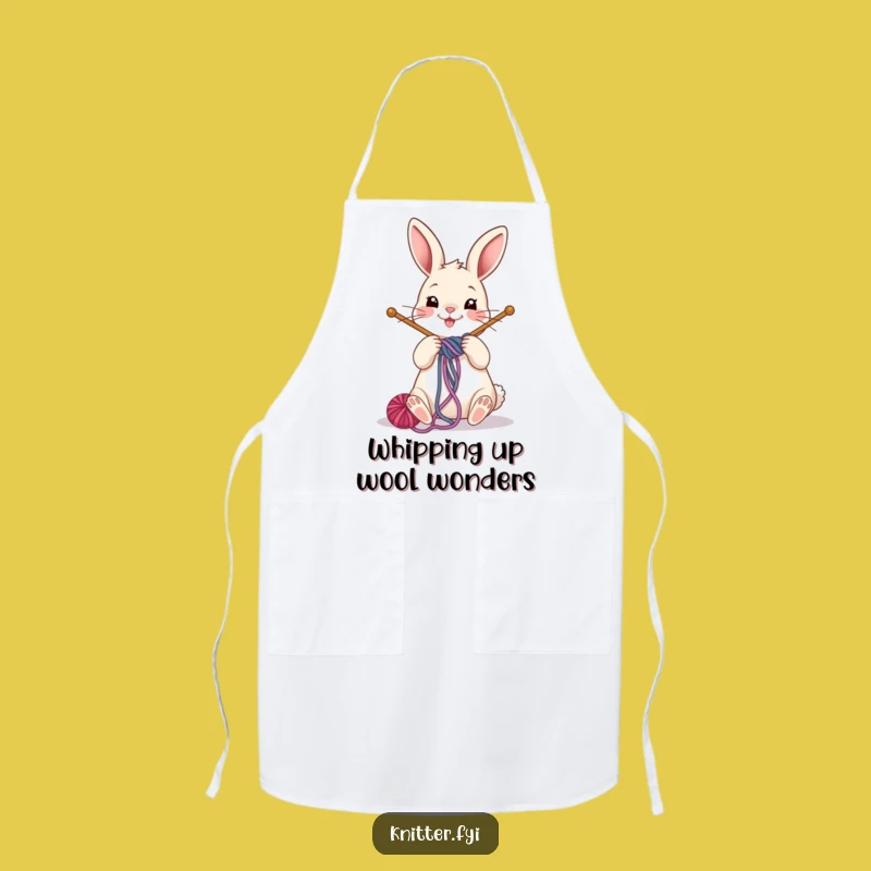 Funny Rabbit Knitting Apron: Protect Your Clothes While Crafting, Great Funny Gift