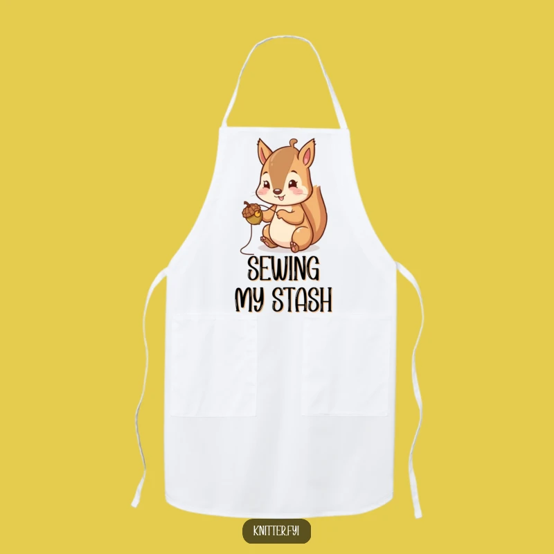 Funny Squirrel Apron: Cheerful Acorn Stitches, Kitchen Craft Wear Gift