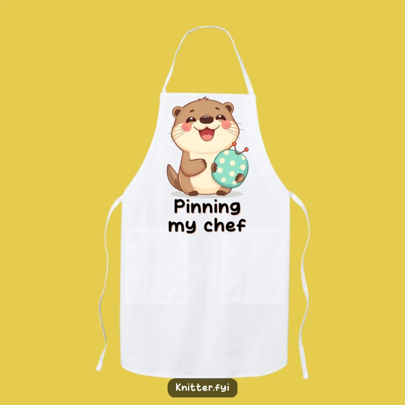 Funny Otter Sewing Apron: Joyful Pincushion Holder Kitchen Gift