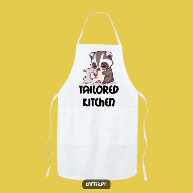 Funny Badger Sewing Apron - Crafty Critter Protection, Humorous Funny Gift!