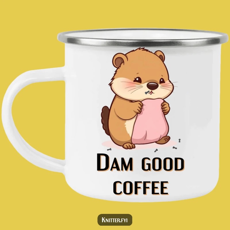 Funny Beaver Camp Mug: Durable Diligent Beaver Hammering Campfire Drinkware