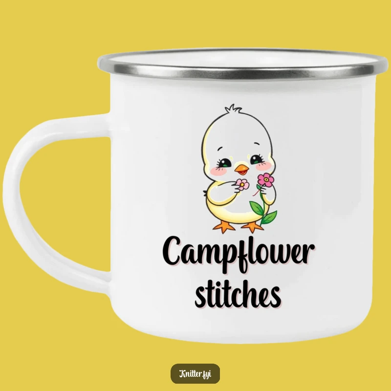 Funny Chick Embroidery Camping Mug: Durable Bird Mug, Ultimate Funny Gift