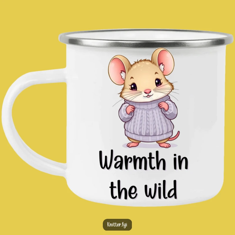 Funny Mouse Sweater Camping Mug - Cozy Humor for Outdoor Adventures
