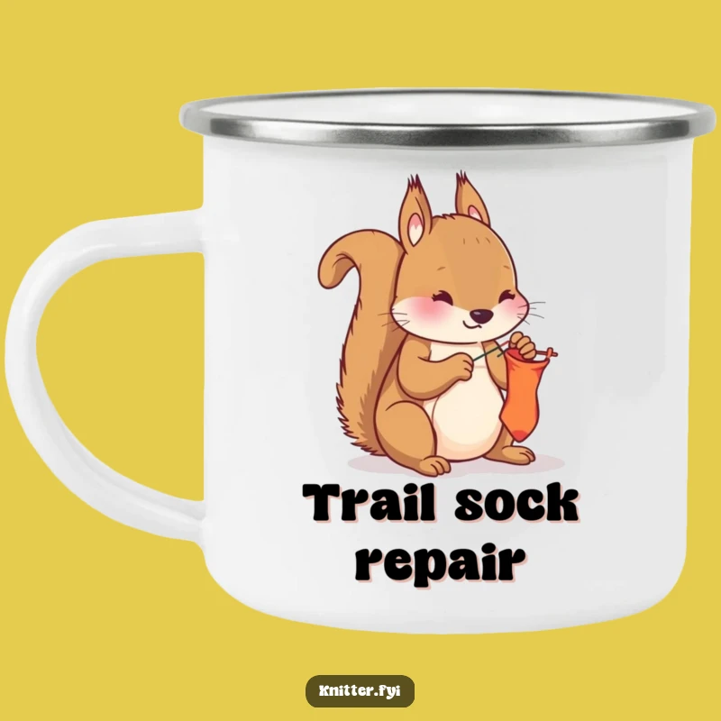 Funny Squirrel Mending Camping Mug - Resourceful Outdoor Gift