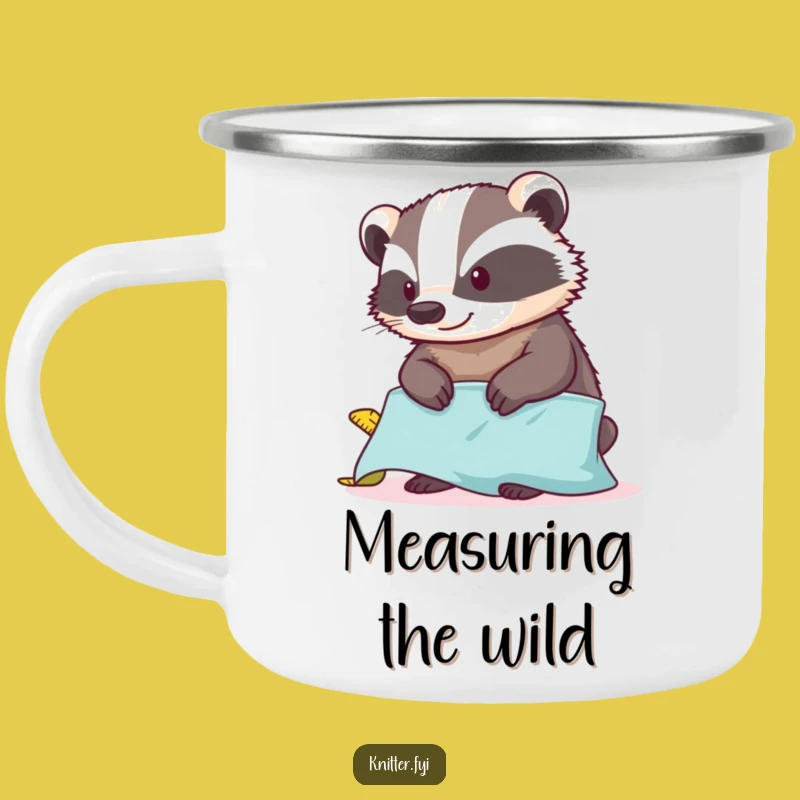 Funny Badger Measuring Camping Mug - Precision Humor for Outdoor Adventures