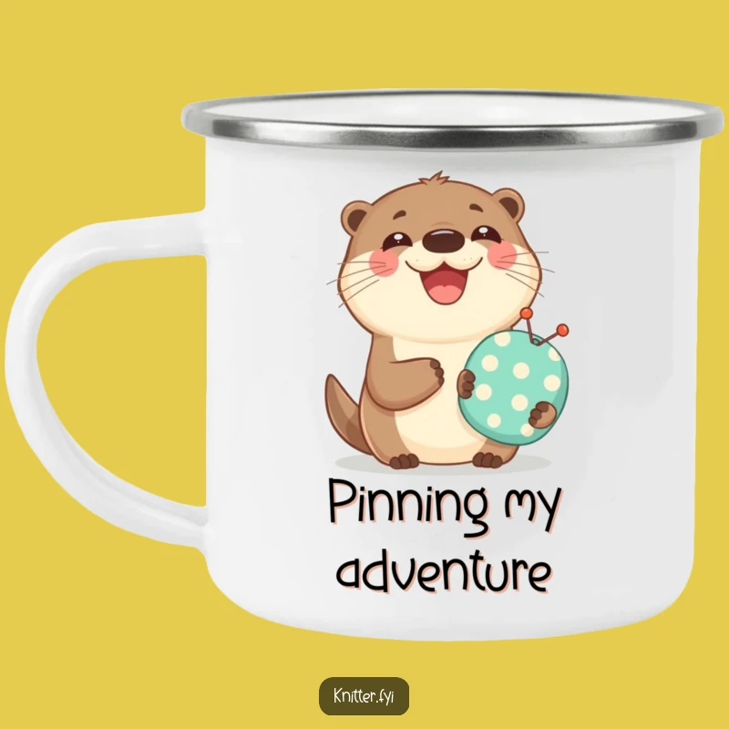 Funny Otter Sewing Camping Mug: Durable Joyful Otter Pincushion Drinkware