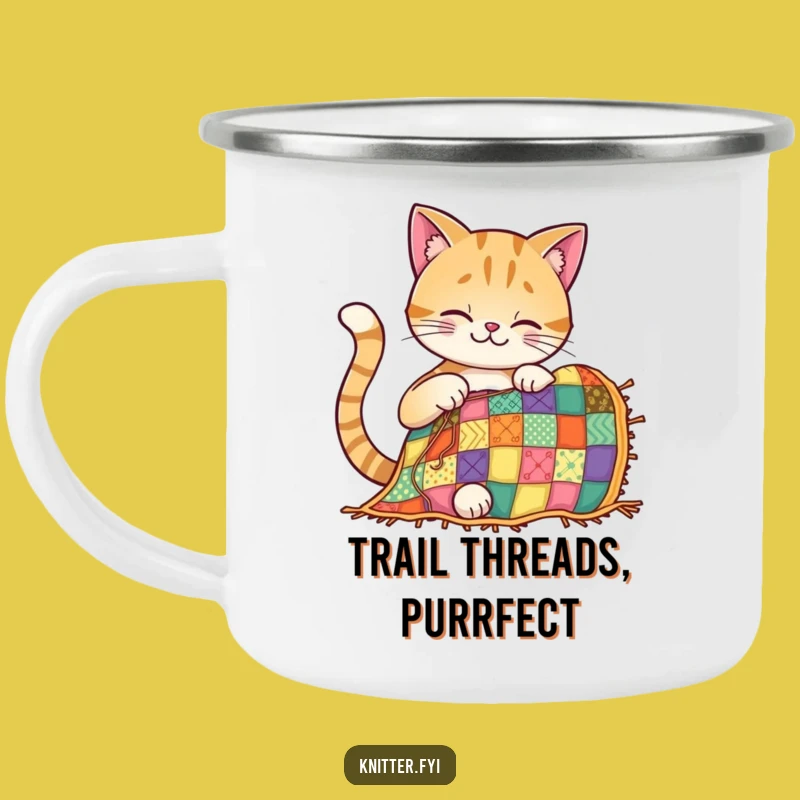 Funny Cat Quilting Camping Mug: Adventure Fuel for Crafters