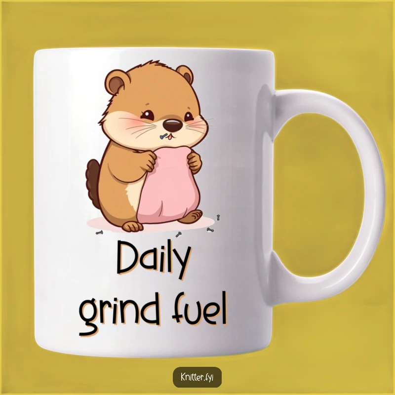 Funny Beaver Crafting Mug: Diligent Hammering Beaver for DIY Enthusiasts