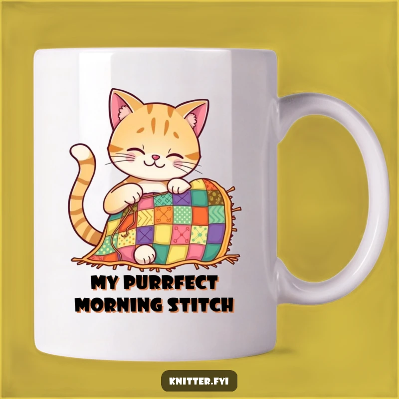 Funny Cat Quilting Mug: A Whimsical Gift for the Crafty Cat Lover