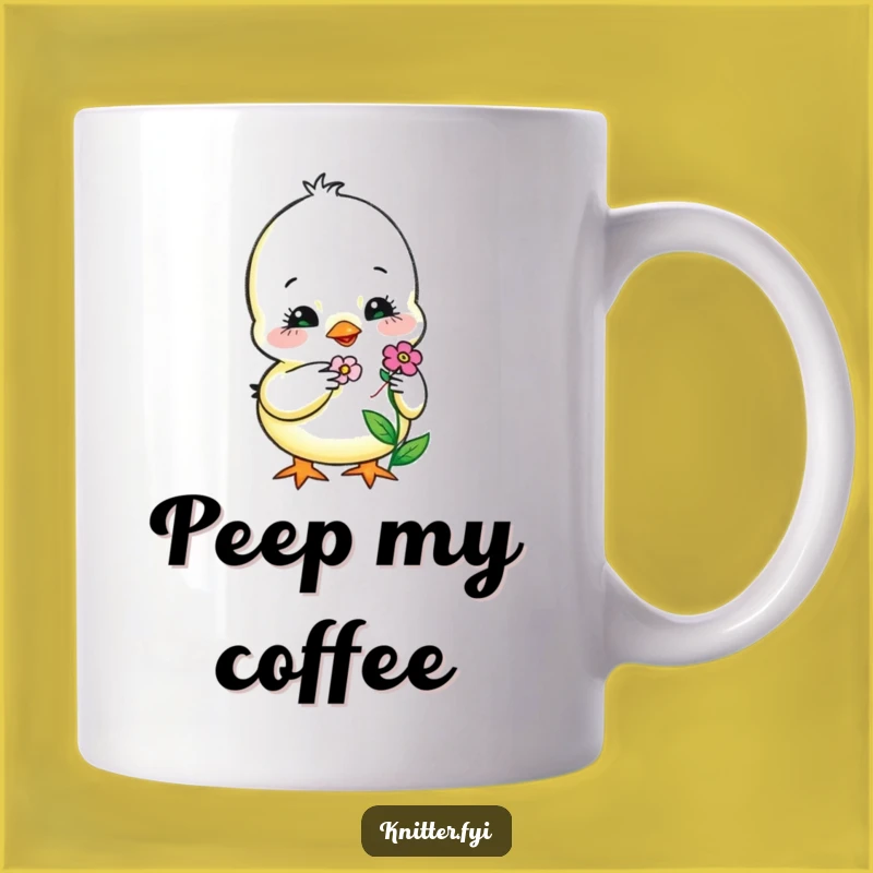 Funny Chick Embroidery Mug: Sweet Bird Stitching Flower, Perfect Funny Gift for Crafters