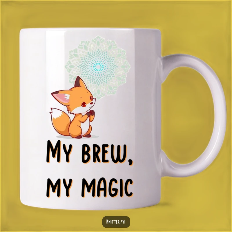 Funny Fox Examining Lace Coffee Mug - Intricate Craft Gift for Detail Lovers