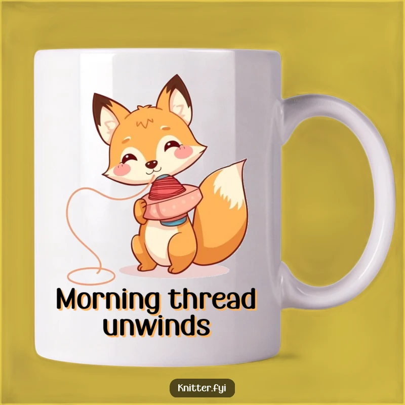 Funny Fox Mug: Spin into Fun with This Playful Thread Gift