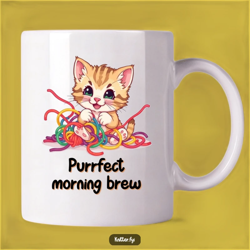 Funny Kitten Yarn Mug - Hilarious Pet Lover's Gift for Cat Chaos
