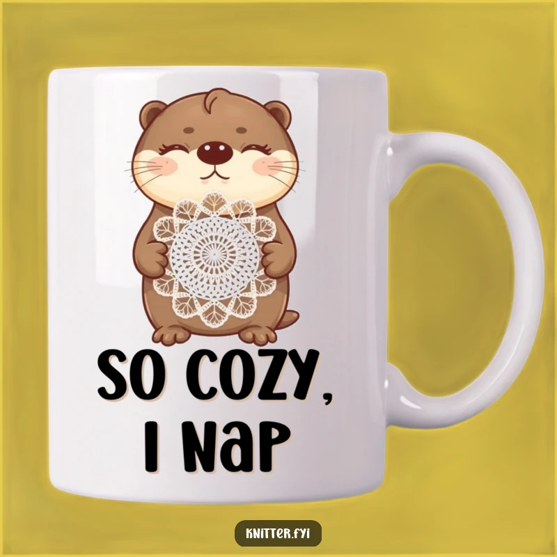 Funny Otter Crochet Mug: Hilarious Gift for Crafty Otters