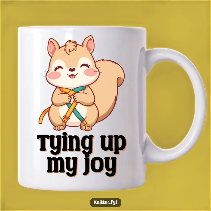Funny Squirrel Ribbon Mug: A Knotty Good Time Gift
