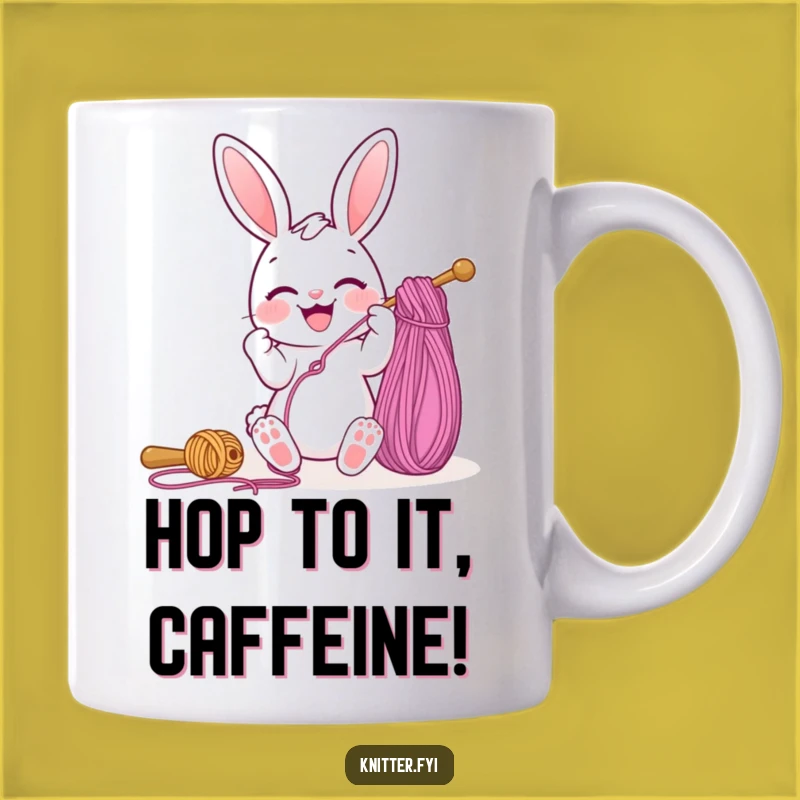 Funny Bunny Crafting Mug: Joyful Threading Needle Yarn, Perfect Gift for Crafters
