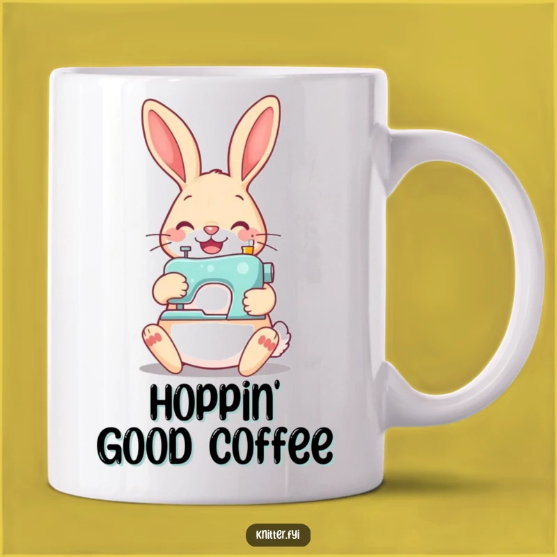 Funny Rabbit Sewing Mug - Hilarious Crafter's Gift for Stitching Smiles