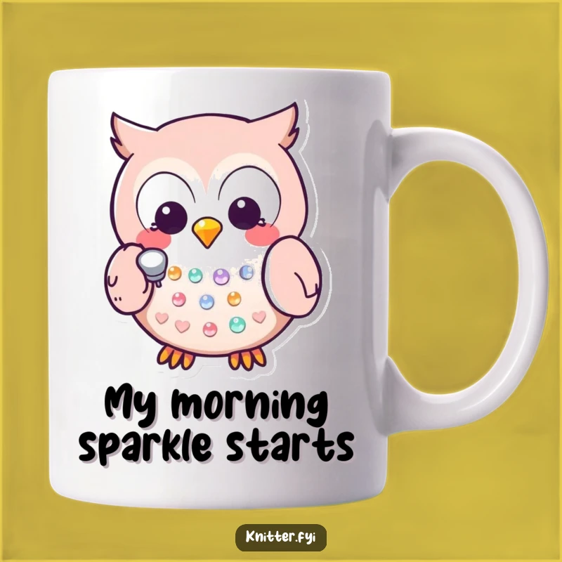 Funny Kawaii Owl Thimble Mug: Crafty Hooty Fun - Hilarious Gift for Sewers