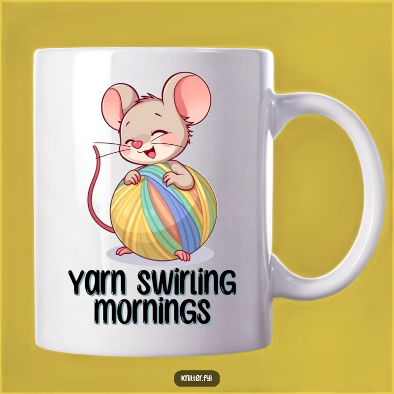 Funny Mouse Mug: Yarn Masterpiece Creation, Perfect Funny Gift for Crafters