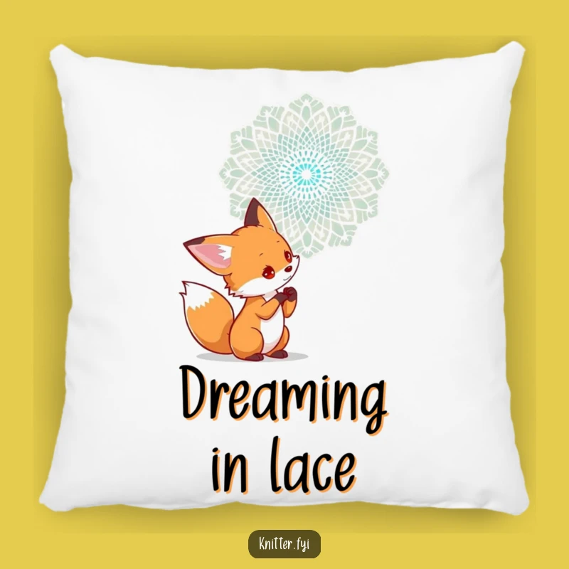 Funny Fox Examining Lace Pillow - Cozy Art Decor Humor Gift