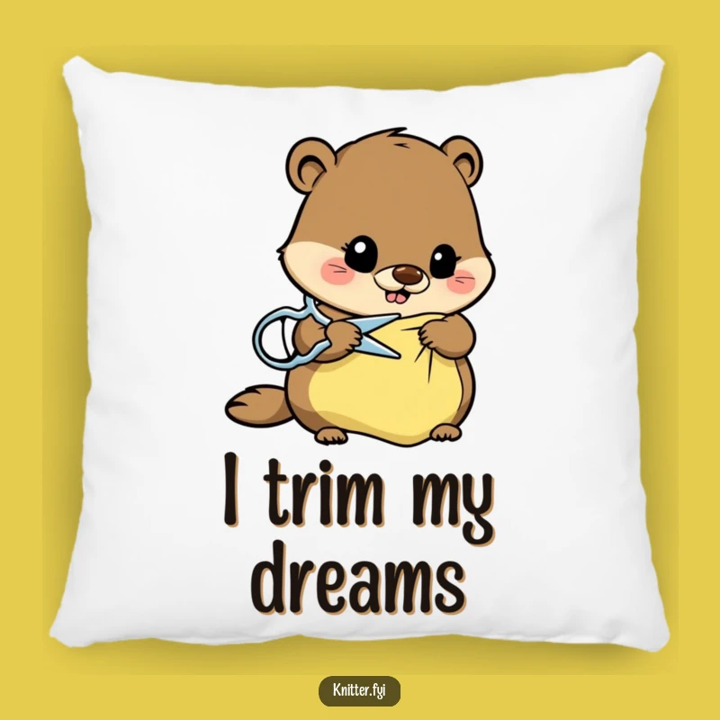 Funny Beaver Cozy Pillow: Hilarious Beaver Accent for Crafters