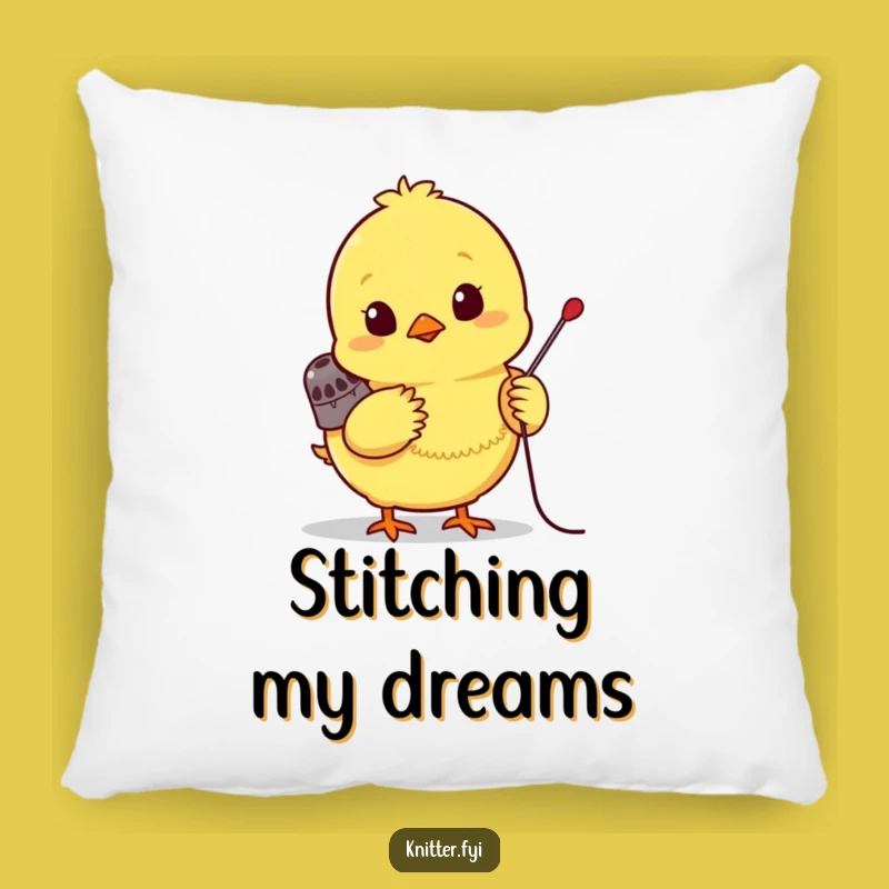 Funny Chick Sewing Pillow: Cute Bird with Needle Comfort, Perfect Cozy Funny Gift
