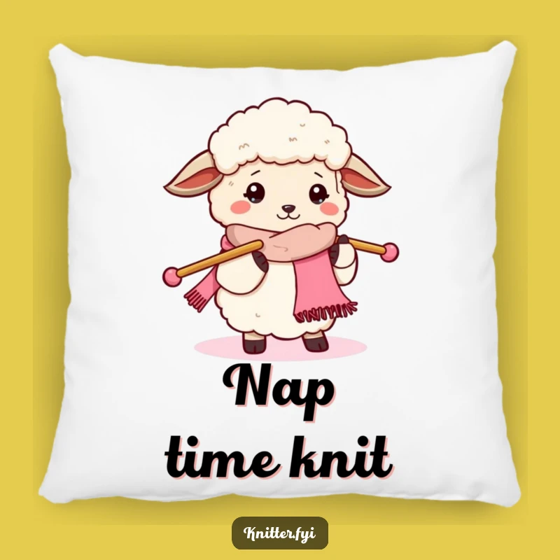 Funny Sheep Knitting Pillow - Cozy & Hilarious Crafter's Accent Pillow