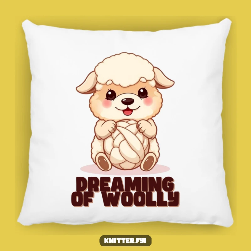 Funny Sheepdog Wool Pillow: Cute Dog Spinning Yarn Comfort, Perfect Cozy Funny Gift