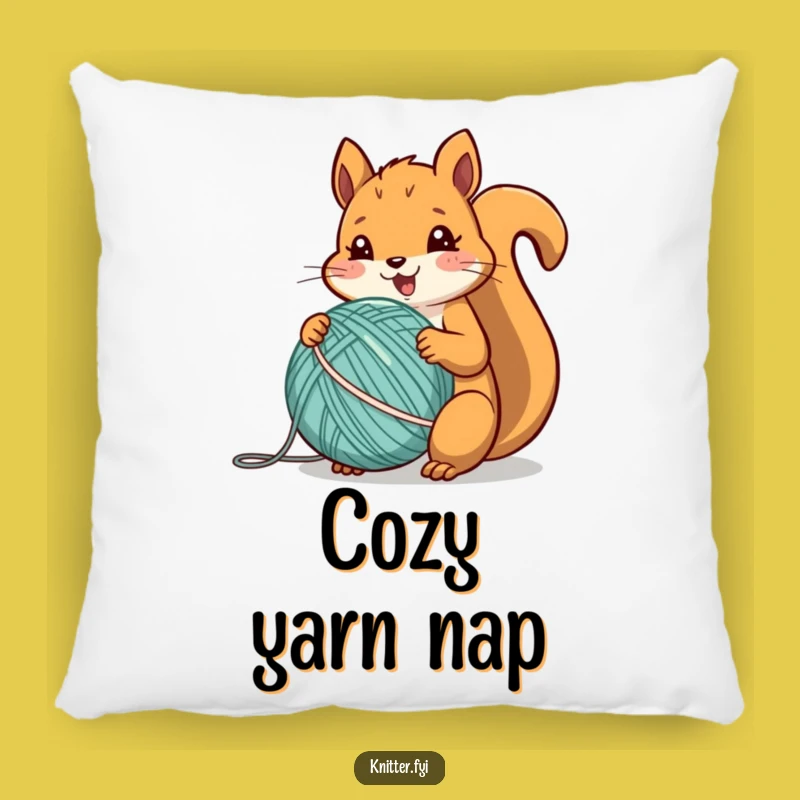 Funny Squirrel Yarn Pillow: Cozy Comfort with a Fun Twist