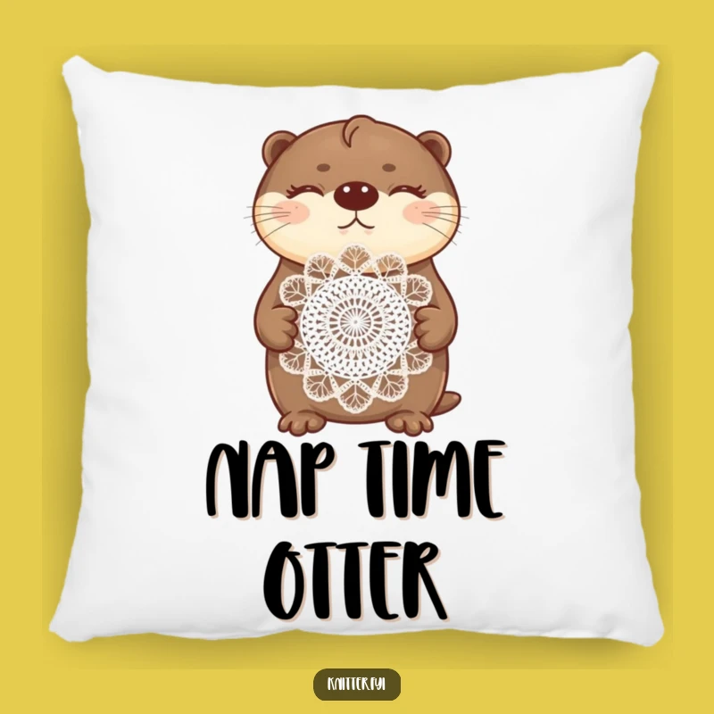 Funny Otter Crochet Pillow: Cozy Comfort with a Handmade Touch