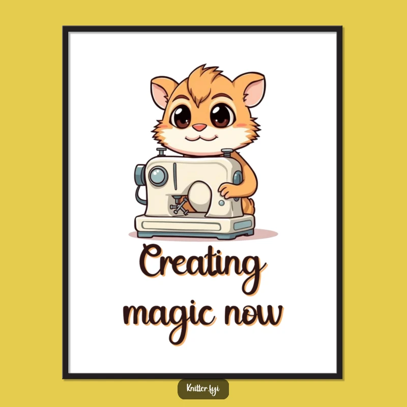 Funny Sewing Digital Art Print: Inspiring Craft Decor, A Charming Funny Gift