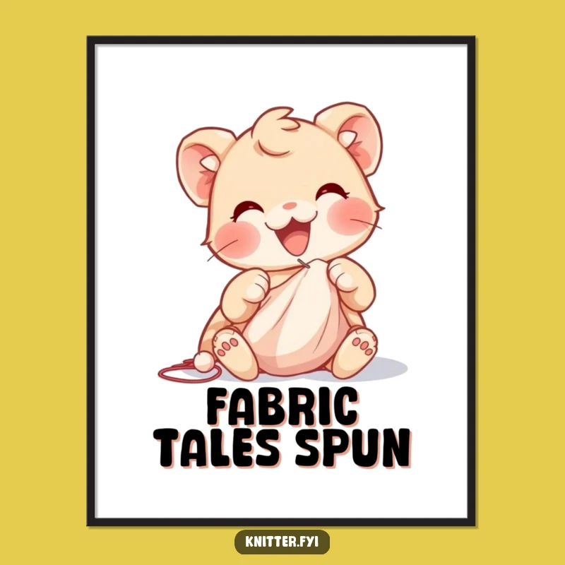 Funny Sewing Creature Digital Art: Instant Hilarious Decor for Craft Spaces