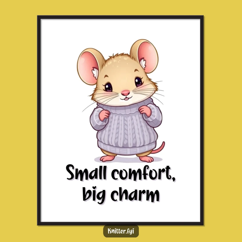 Funny Mouse Sweater Digital Art - Instant Cuteness and Humorous Gift