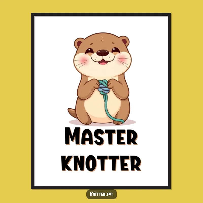 Funny Otter Knot Digital Art - Skilled Critter Craft, Instant Funny Gift!