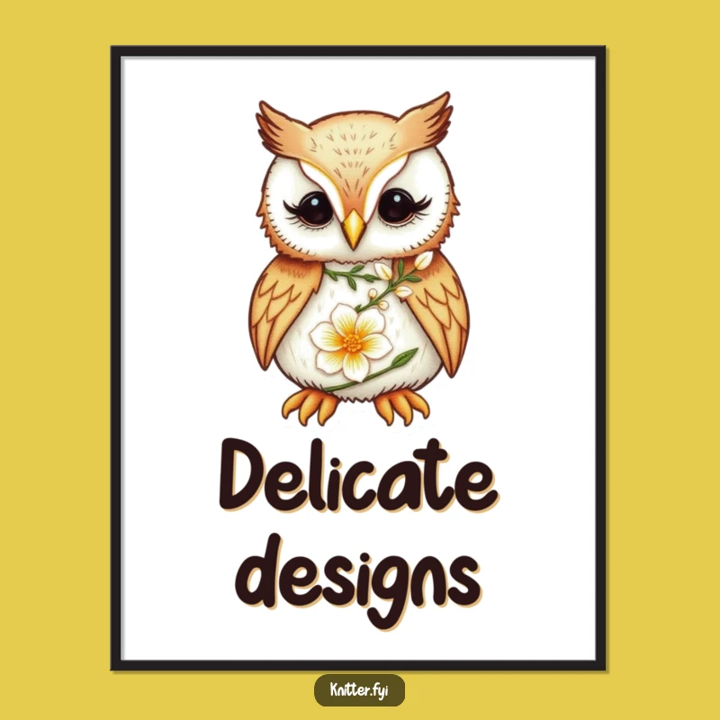 Funny Owl Digital Art: Printable Embroidery Decor, Craft Lover Gift
