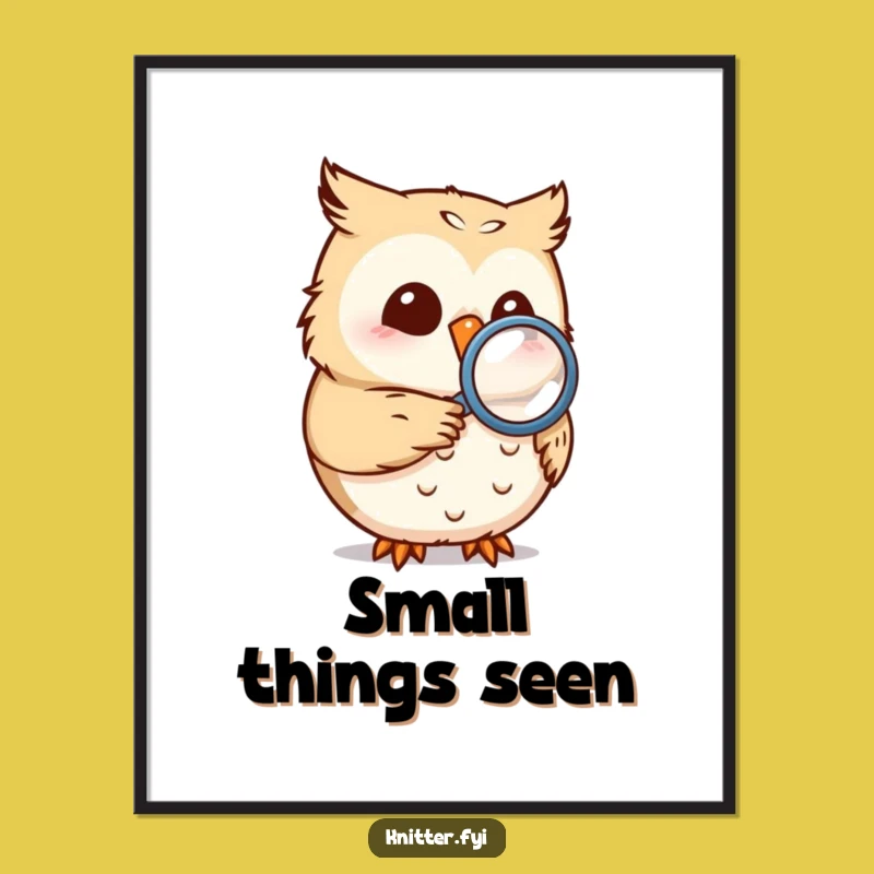 Funny Owl Magnifying Digital Art: Hilarious Owl Print for Walls