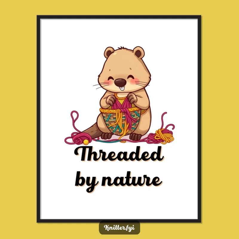 Funny Beaver Digital Art: Instant Download of a Diligent Weaver