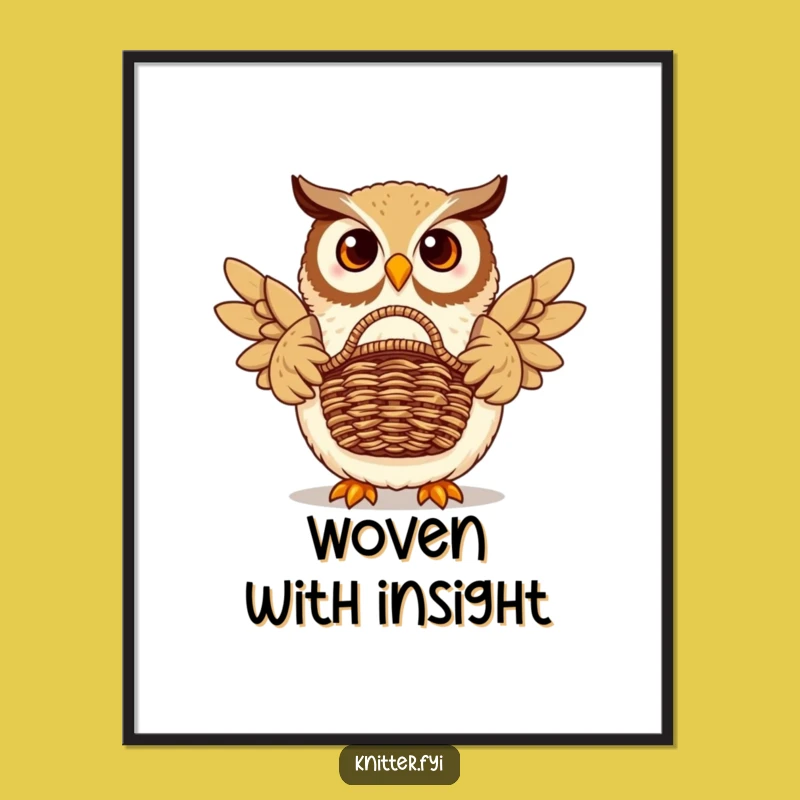 Funny Owl Basket Digital Art - Instant Download of Hilarious Wise Bird Artwork