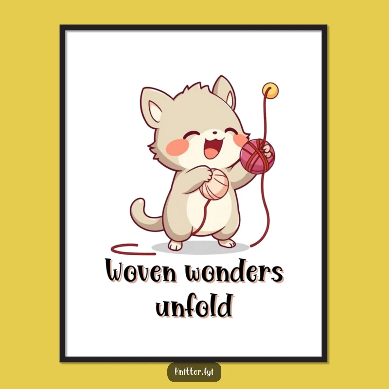 Funny Yarn Creature Digital Art: Instant Hilarious Decor for Playful Spaces