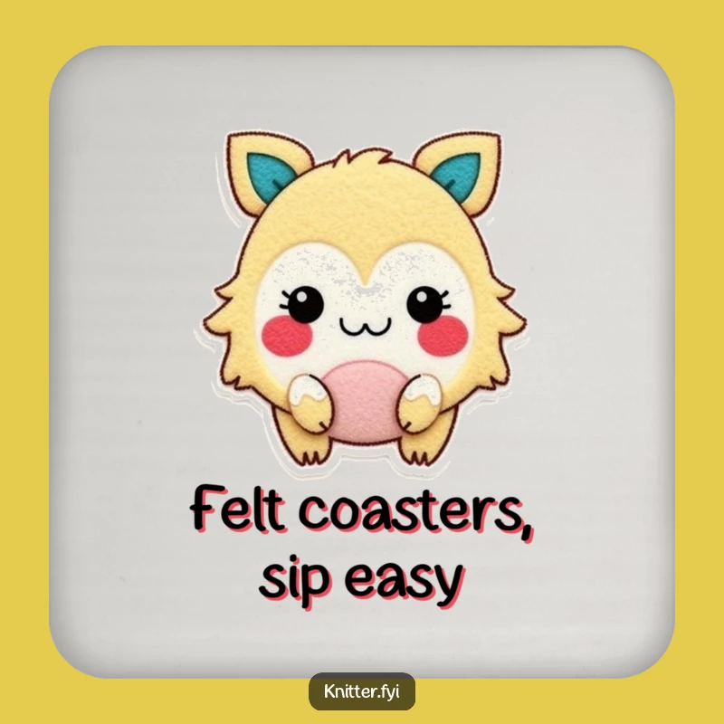Funny Felt Project Coaster: Creature's Crafty Corner, Protect Surfaces with Funny Style
