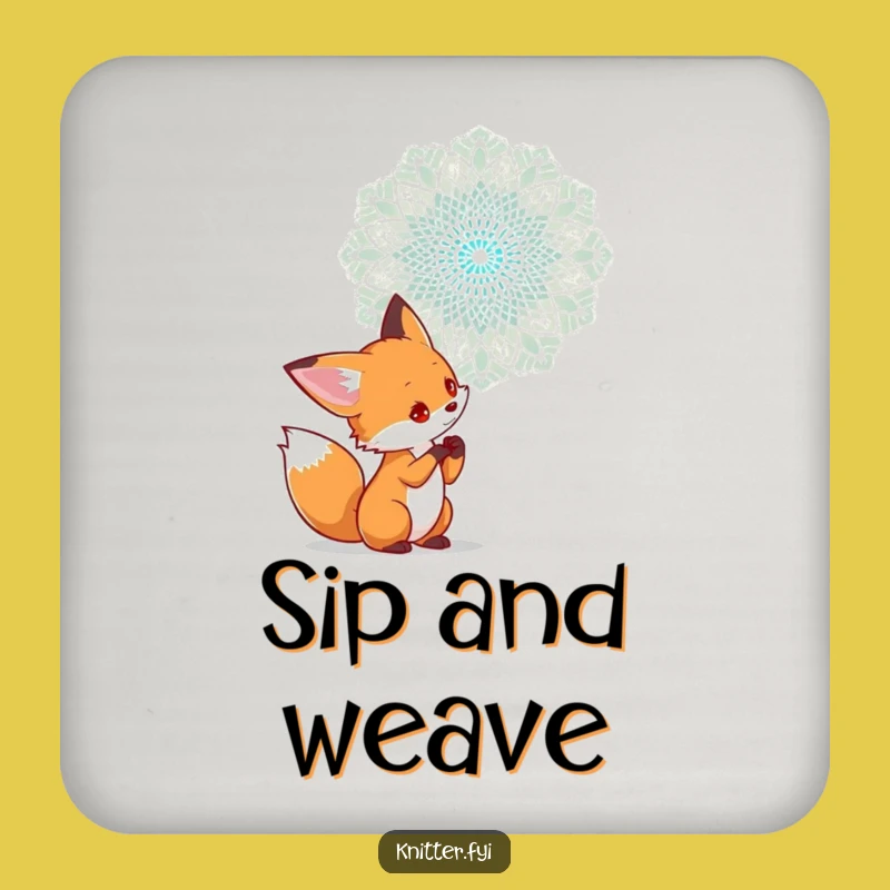 Funny Fox Examining Lace Coaster - Drink Protector Art Gift