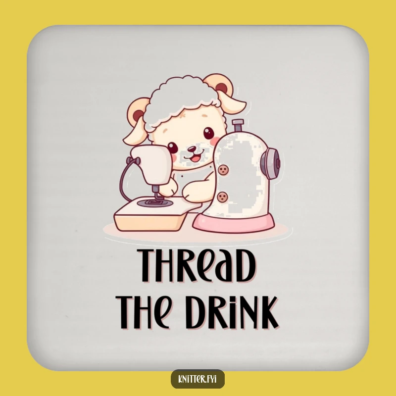 Funny Sheepdog Drink Coaster: Protect Surfaces with Adorable Dog Art