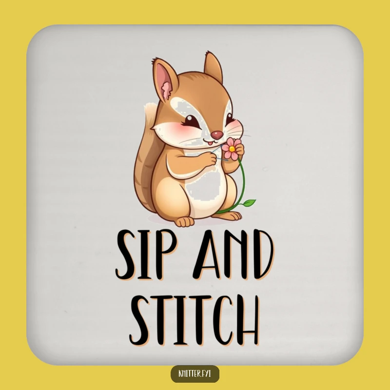 Funny Squirrel Stitching Coaster: A Hilarious Gift to Protect Surfaces with Artful Humor