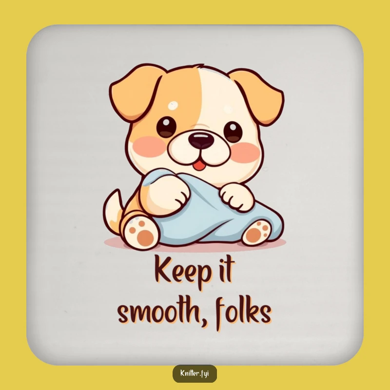 Funny Kawaii Dog Drink Coaster: Fabric Smoothing Protector - Hilarious Gift Set
