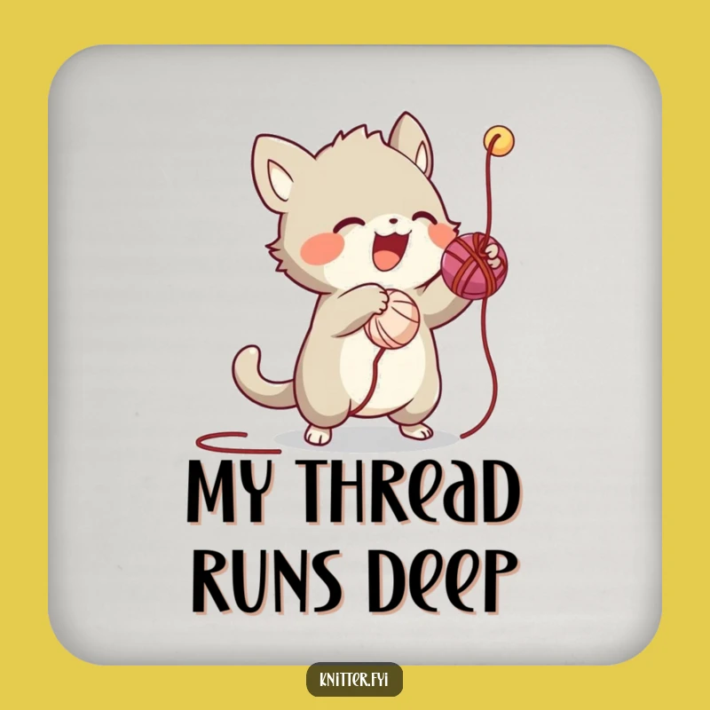 Funny Yarn Creature Coaster Set: Protect Surfaces with Playful, Hilarious Style