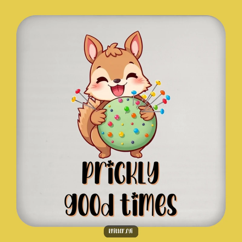 Funny Squirrel Pin Coaster: Hilarious Squirrel Gift for Tables